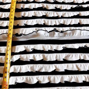 Black White Poly Stretch Ruffles fabric 5+ yards